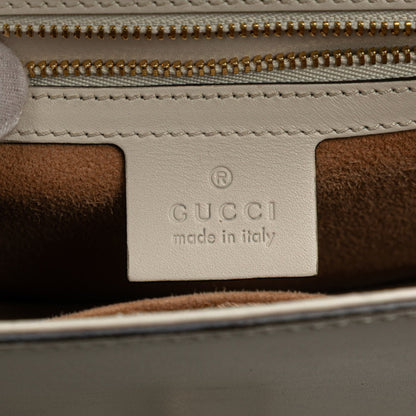 Gucci Sylvie Embroidered Handbag/Shoulder Bag 2Way 421882 White Leather