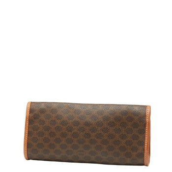 Celine Macadam Pouch Brown Leather