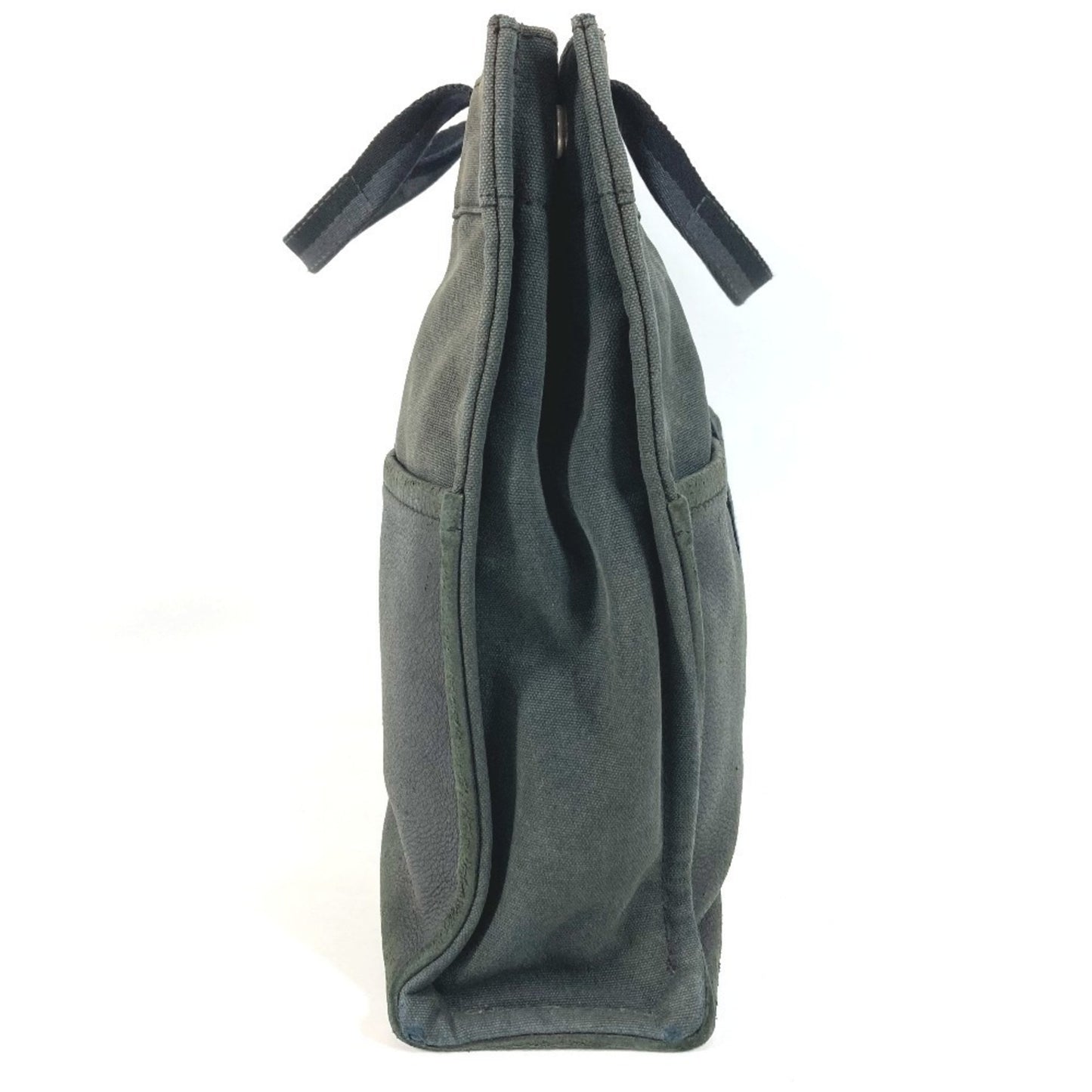 Hermes Herms Half Leather Foule Mm Tote Bag Handbag Canvas