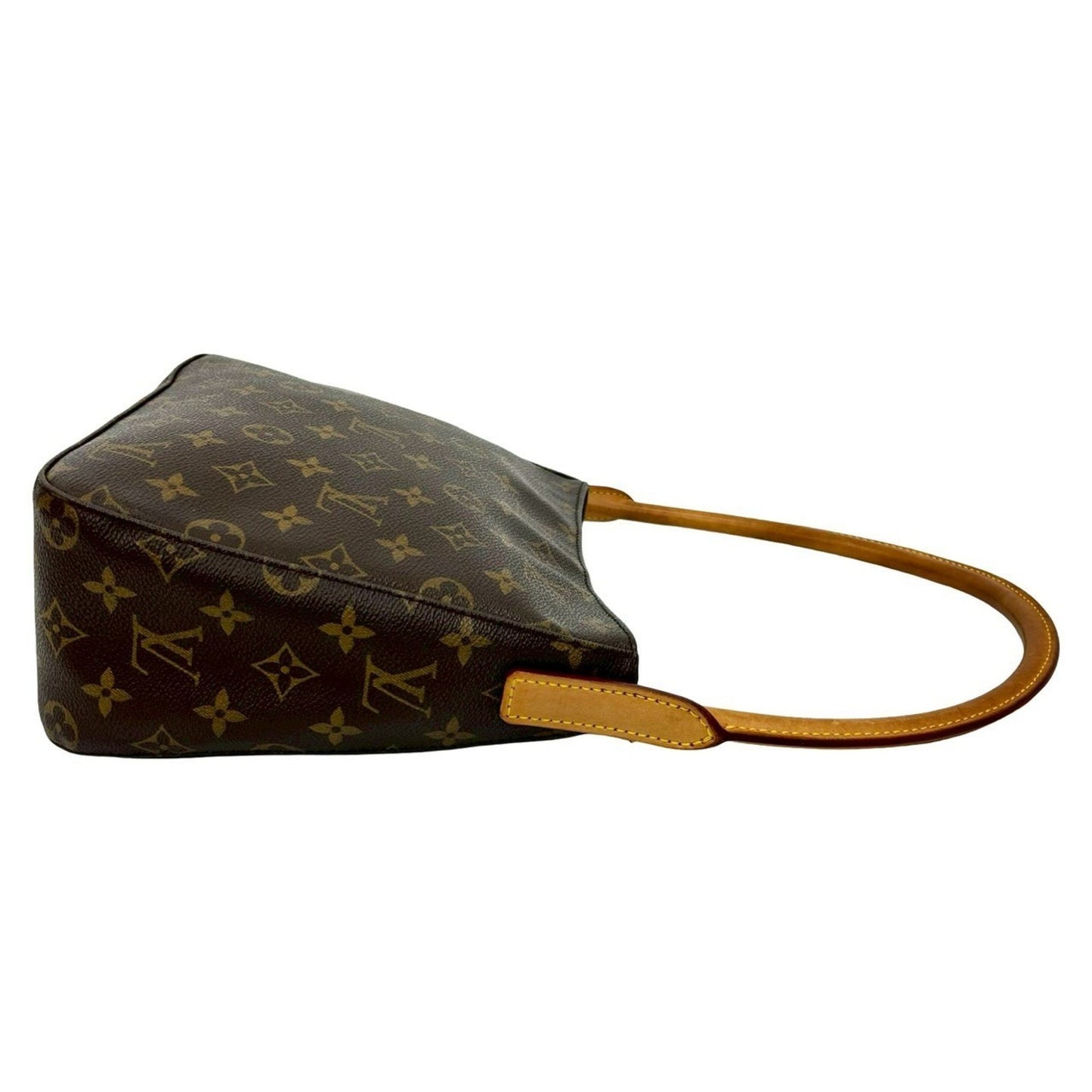 Louis Vuitton Vintage Looping Mm Monogram Leather Semi-One Shoulder Bag Brown 25709