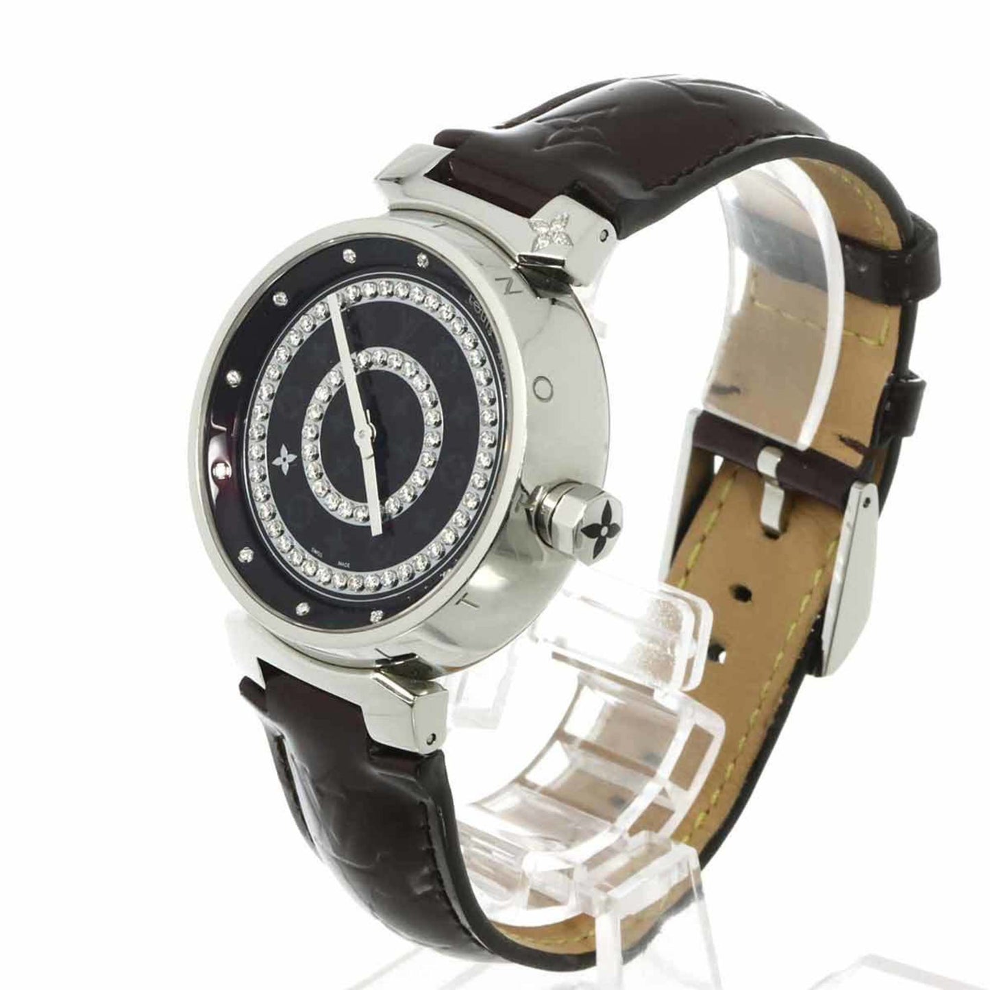 Louis Vuitton Tambour Disc Amaranth Diamond Gm Q111C