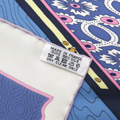 Like New Herms Carr 90 "Les Tresors D'Un Artiste" Silk Multicolor Scarf Muffler 0717Hermes