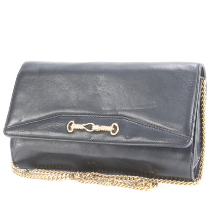 Celine Chain Leather Shoulder Bag Hand Tote Black