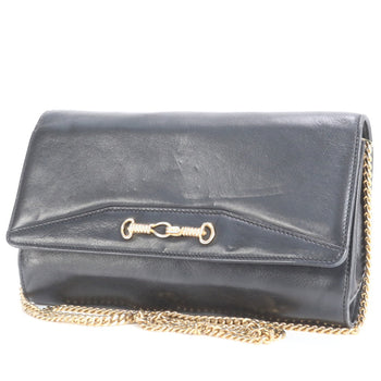 Celine Chain Leather Shoulder Bag Hand Tote Black