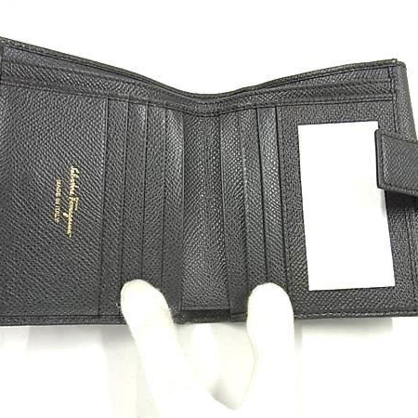 Salvatore Ferragamo Gancini Wallet Dp22C877 Gray Leather