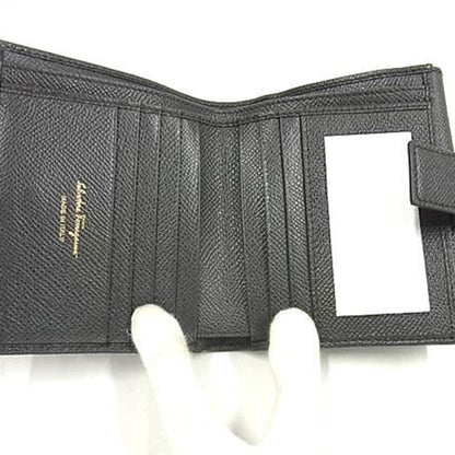 Salvatore Ferragamo Gancini Wallet Dp22C877 Gray Leather