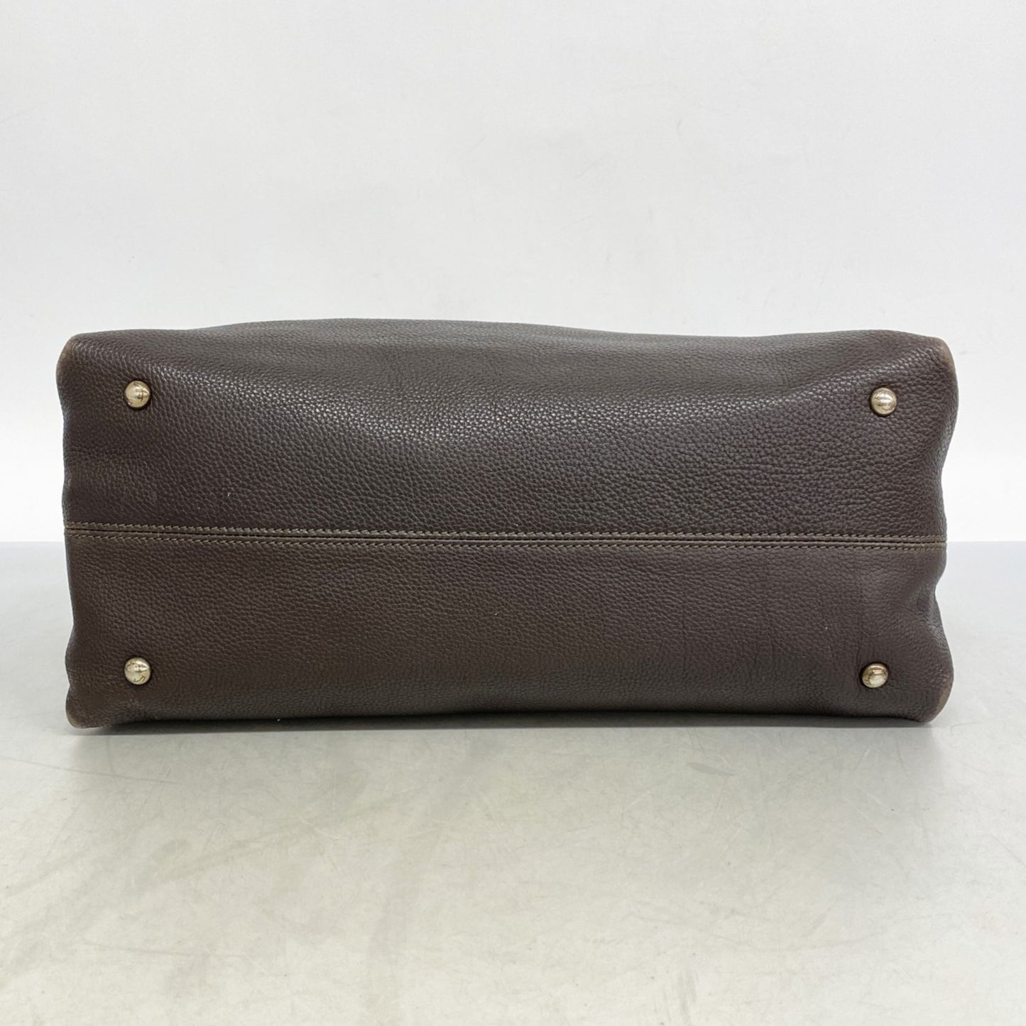 Salvatore Ferragamo Gancini Leather Handbag Brown