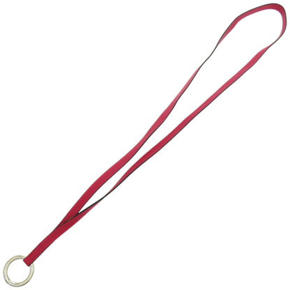Hermes Leather Neck Strap With Raspberry Y Stamp