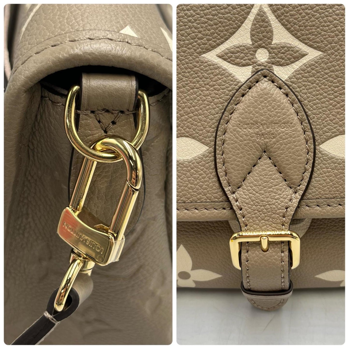 Louis Vuitton Diane 2-Way Shoulder Bag M46583 Monogram Empreinte In Greige