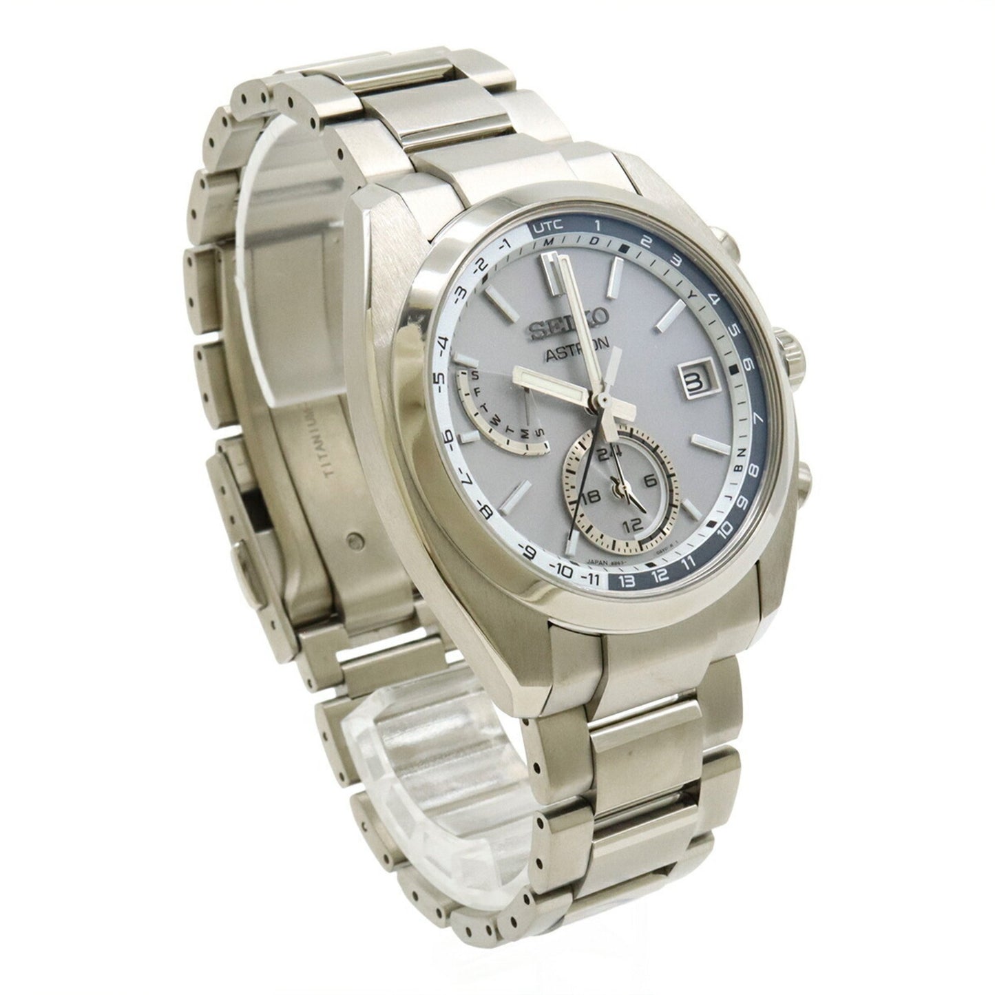 Seiko Astron Radio-Controlled Solar Watch With Silver Dial And Titanium Dial