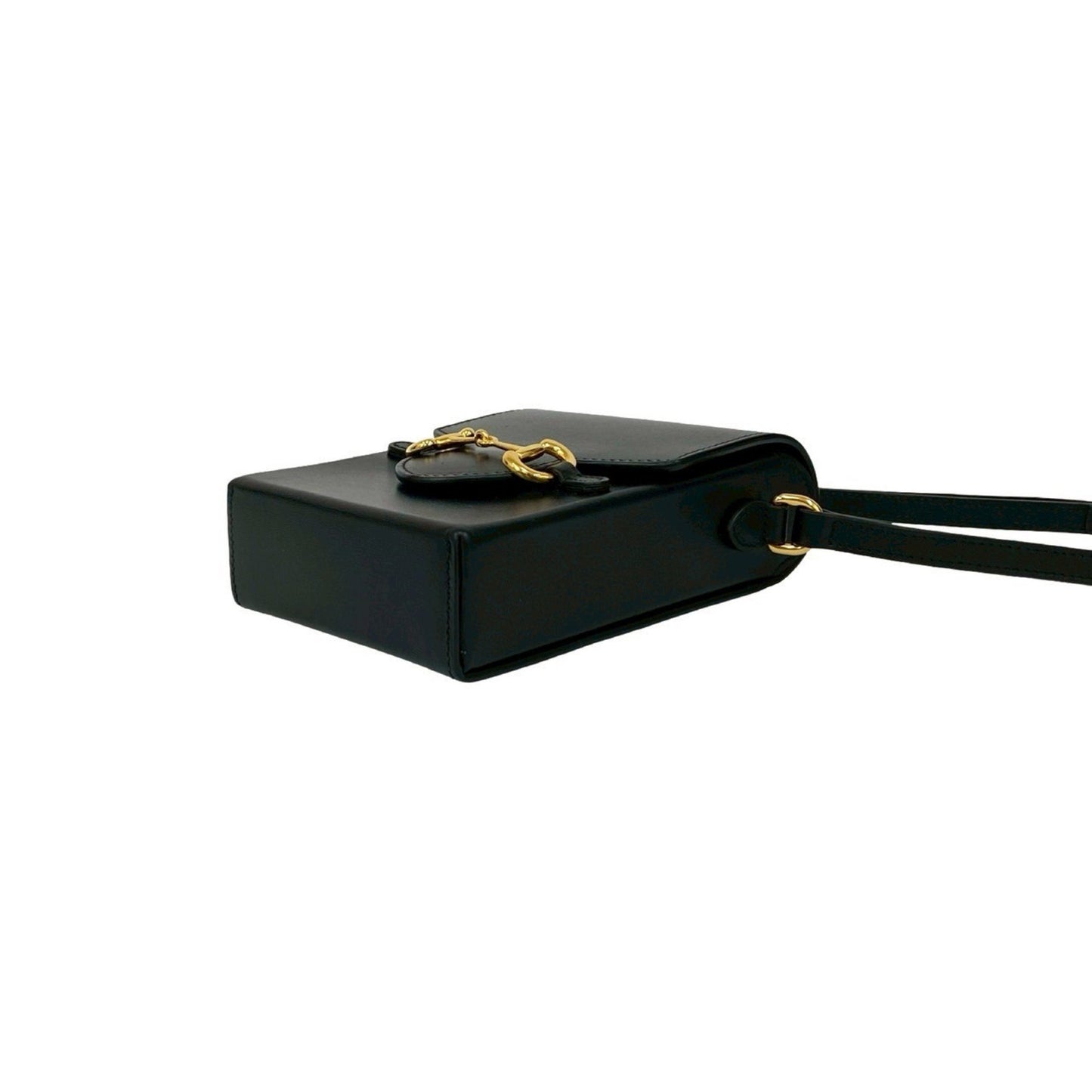 Gucci Horsebit 1955 Calf Leather Mini Shoulder Bag/Pochette/Sacoche In Black 179-7