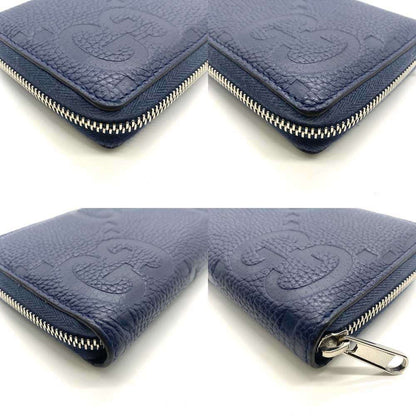 Gucci Long Wallet Jumbo Gg Round Leather Navy 825958 Gucci
