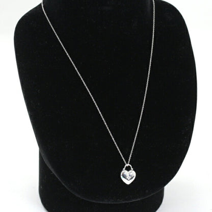 Tiffany Necklace Sentimental Heart 3P Diamond K18 Wg 750 Pendant White Gold