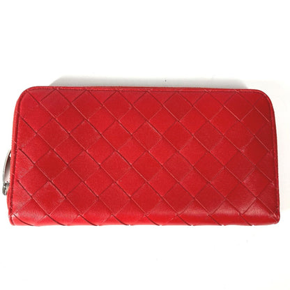 Bottega Veneta 593217 Long Wallet Zip Around Long Wallet Red