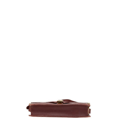 Cartier Must Line Crossbody Shoulder Bag Wine Red Bordeaux Leather