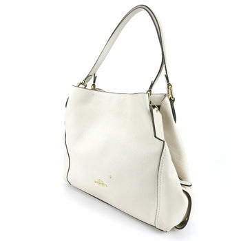 Coach Shoulder Bag 57125 Leather Off-White