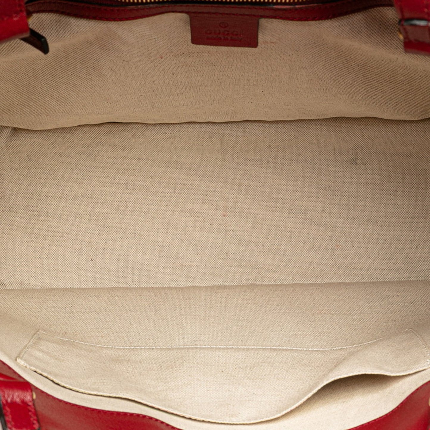 Gucci Gg Canvas Horsebit Tote Bag Shoulder 623694 Beige Red Leather