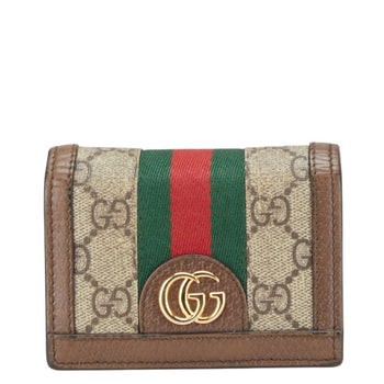 Gucci Ophidia Gg Supreme Bifold Wallet 523155 Brown Leather