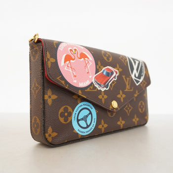 Louis Vuitton Monogram Pochette Felice Shoulder Wallet M62145 Brown