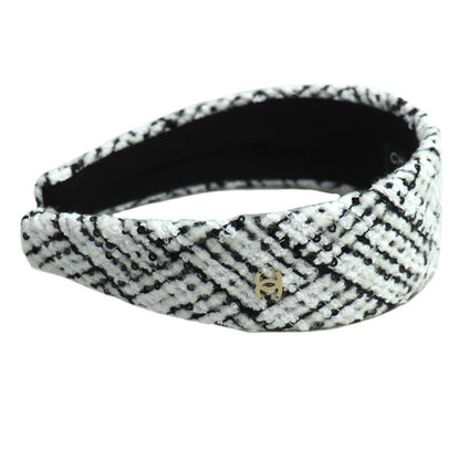 Chanel Tweed Coco Mark 23B Hair Headband Aa9458 Sequins