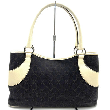 Gucci 179587 001013 Gg Canvas Tote Bag Handbag Leather