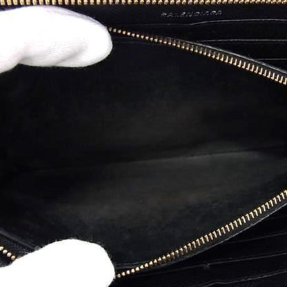 Balenciaga Bb 601390 Black Leather Round Long Wallet