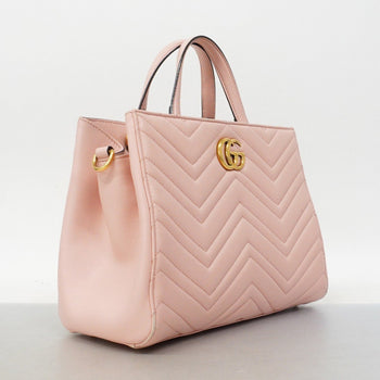 Gucci Gg Marmont Handbag 448054 In Pink Leather