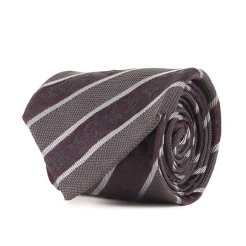 Louis Vuitton Monogram Regimental Silk Cravate Purple