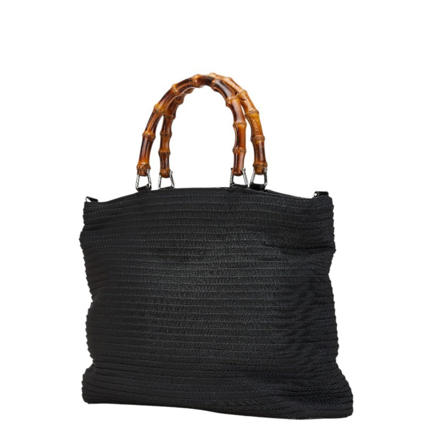 Gucci Bamboo Handbag/Shoulder Bag 2Way 002.1364.0439 Black Brown Nylon Leather