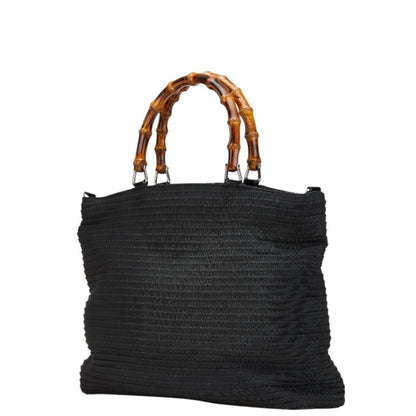 Gucci Bamboo Handbag/Shoulder Bag 2Way 002.1364.0439 Black Brown Nylon Leather