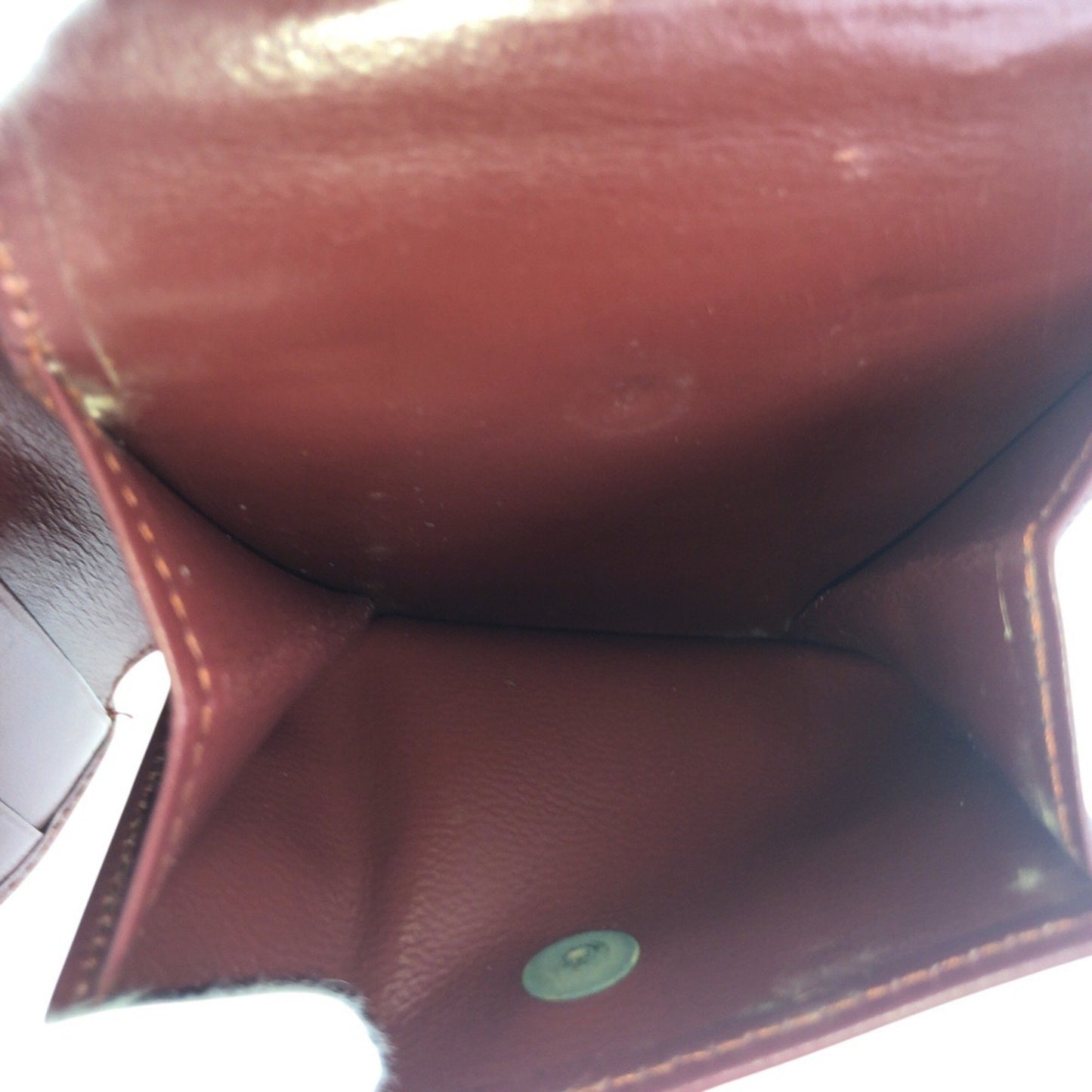 Cartier Vintage Must Line Wine Red Bordeaux Leather Bi-Fold Wallet