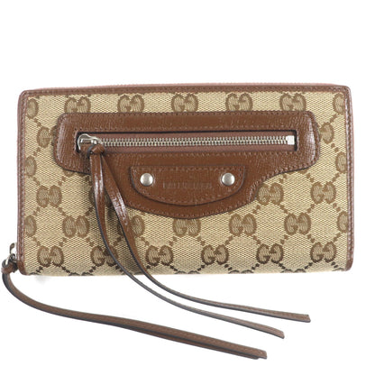 Gucci Balenciaga The Hacker Project Neoclassic Canvas And Leather Gg Print Round Zip Wallet