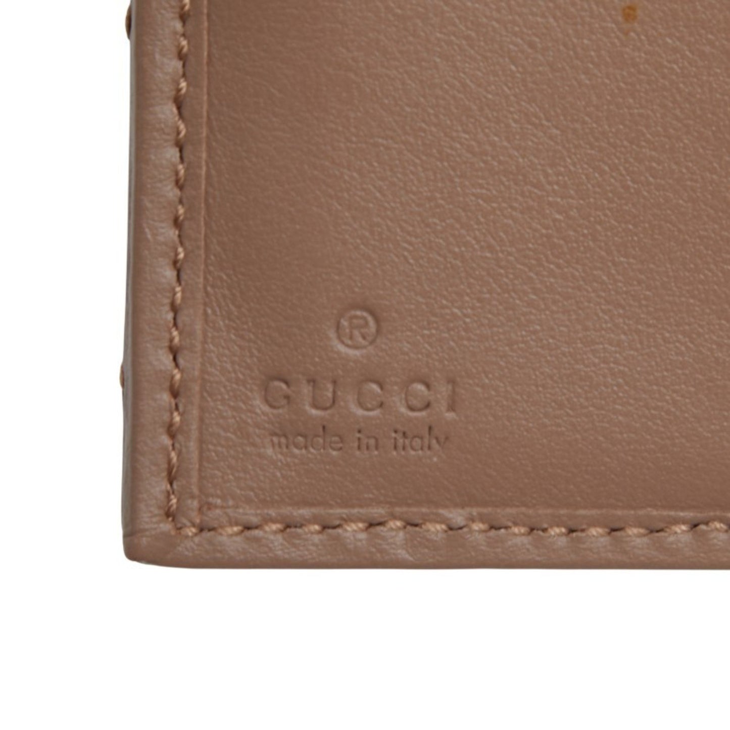 Gucci Gg Marmont Double G Bifold Compact Wallet 773427 Pink Beige Leather
