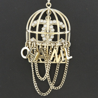 Chanel Chanel Birdcage Necklace Mtiers D'Art Collection Gold Plated X Rhinestone 2020 Champagne