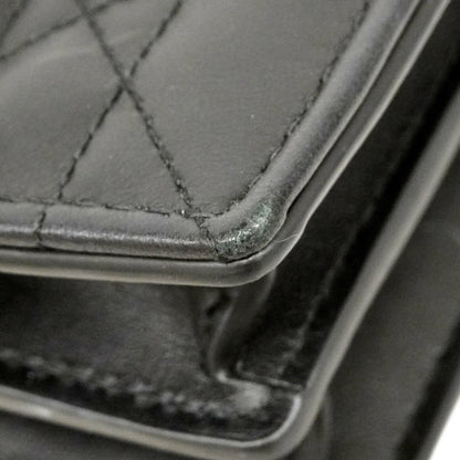Christian Dior Cannage Miska 12 Shoulder Bag In Black Leather