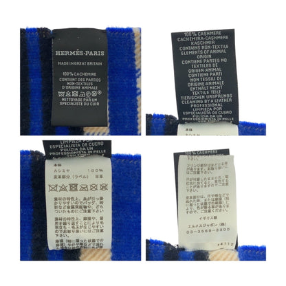 Hermes 204Cm X 73Cm Blue Multicolor Cashmere Scarf/Shawl