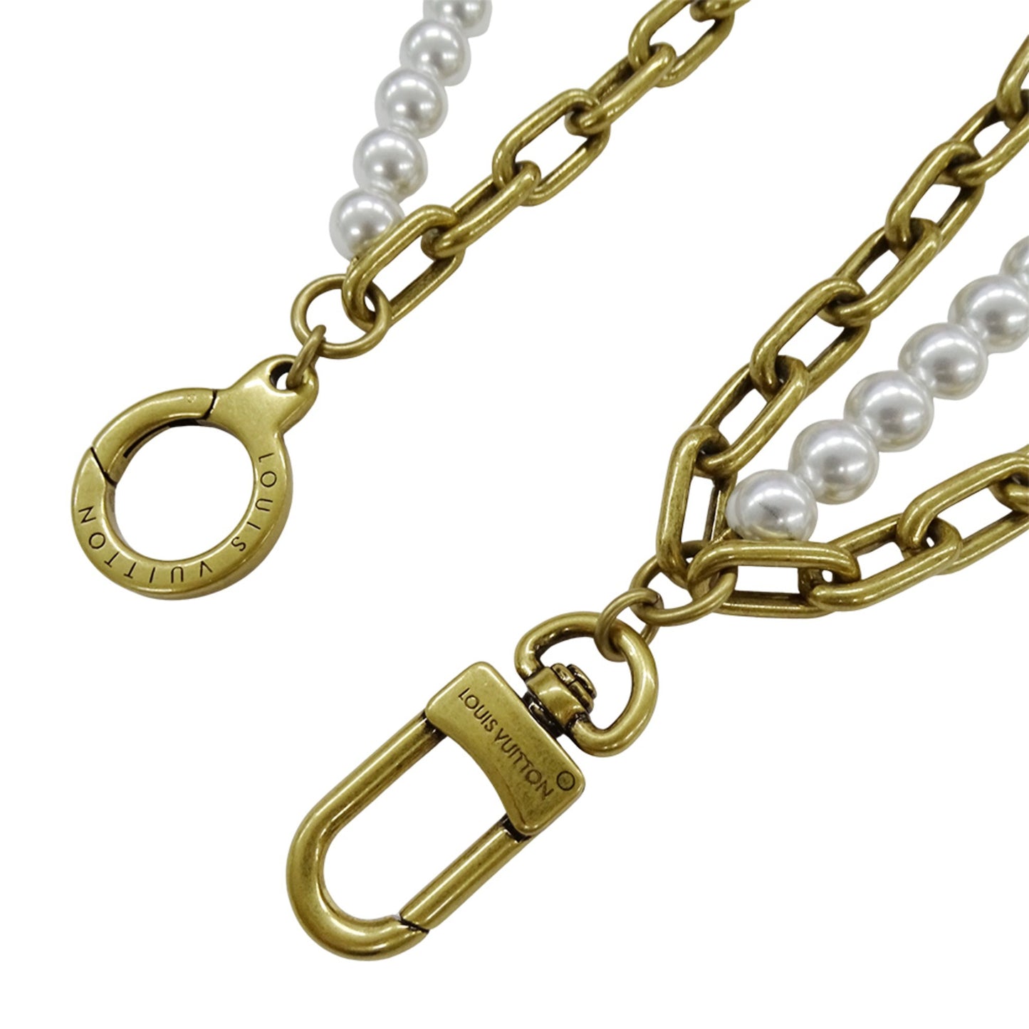 Louis Vuitton Women'S Metal And Glass Pearl Bag Charm Chain/Belt Charm
