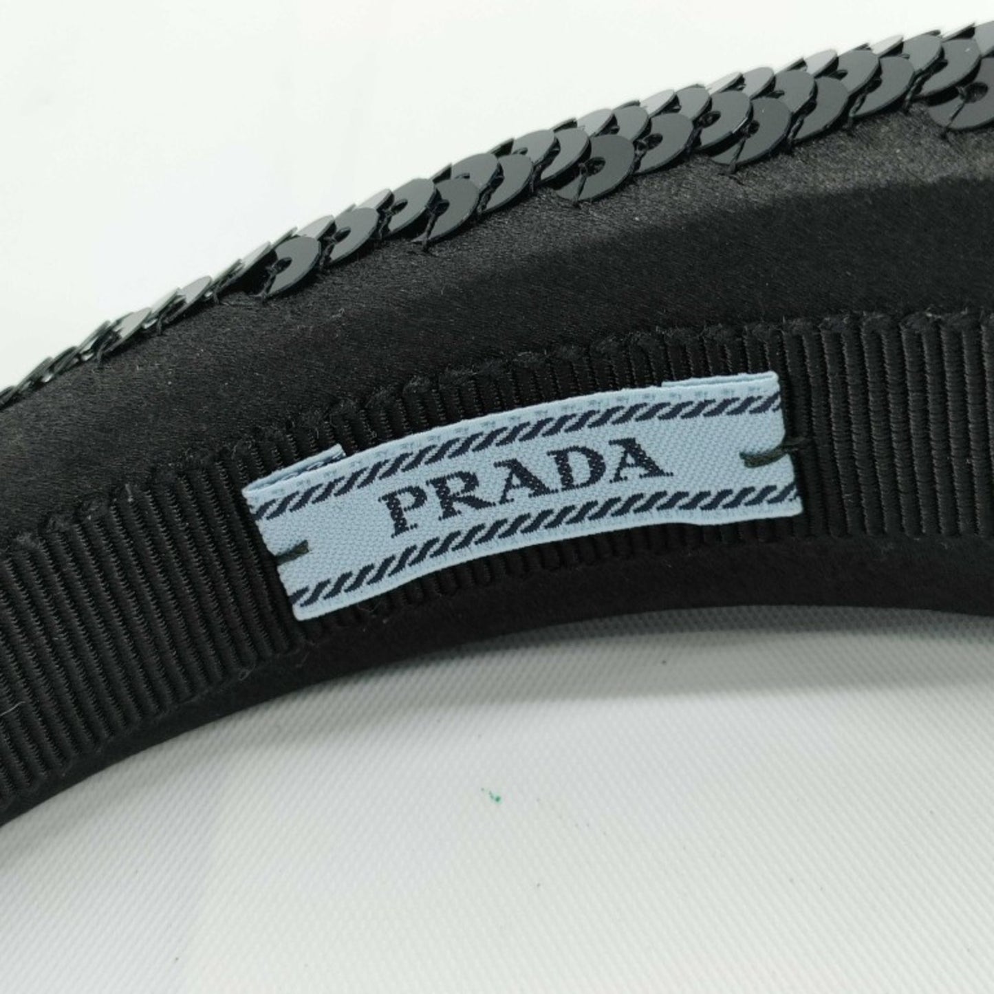 Prada Prada Headband Hair Accessory Black Satin Sequins