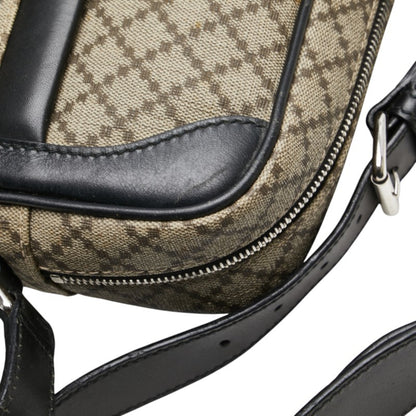 Gucci Diamante Shoulder Bag 268159 Beige Black Pvc Leather