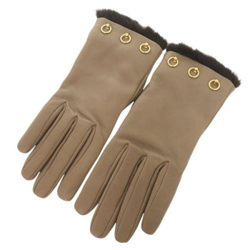 Like New Hermes Cashmere Lambskin Size 7.5 Brown Gloves 1415Hermes