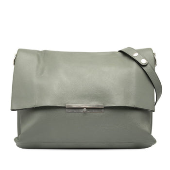 Celine Blade Shoulder Bag In Green Leather