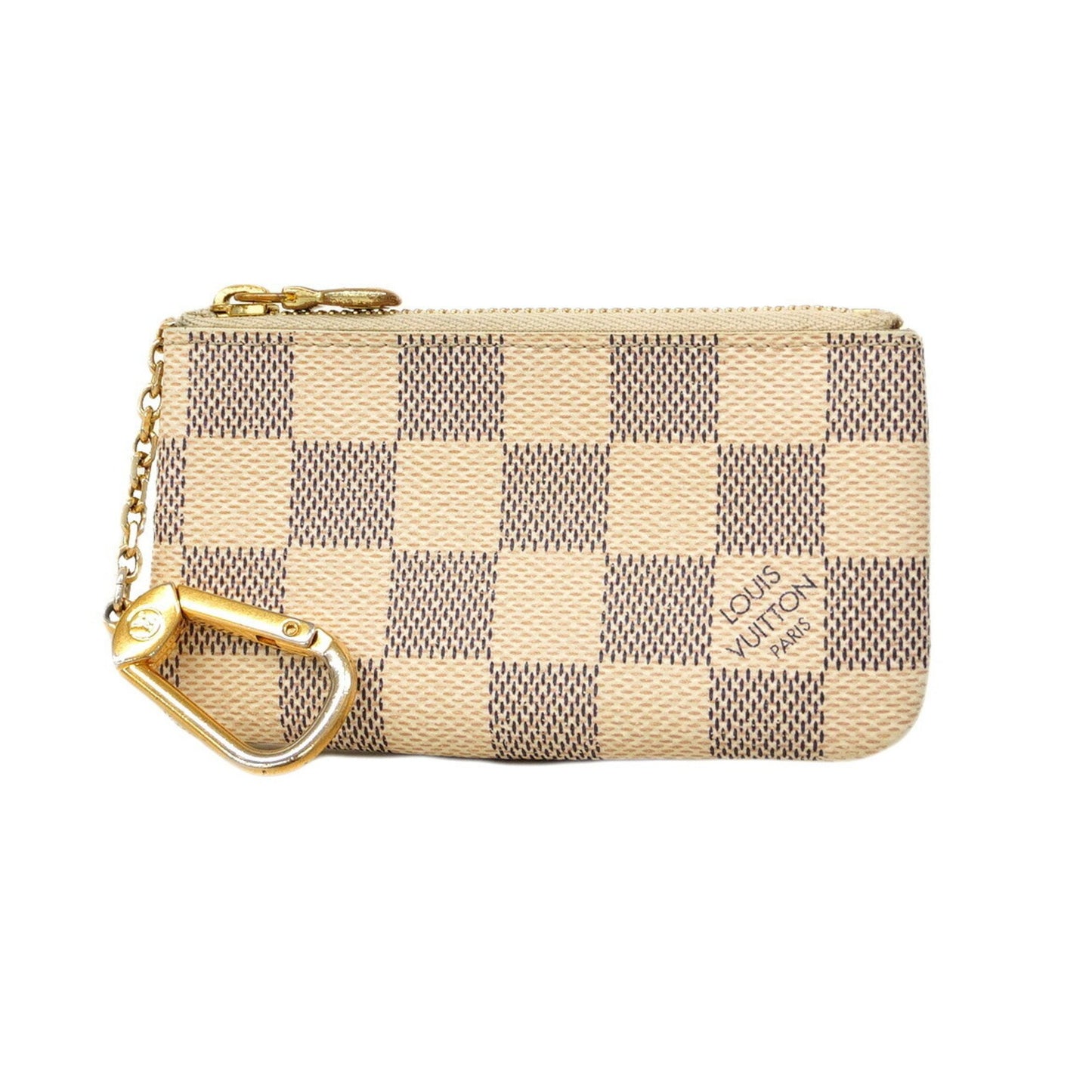 Louis Vuitton Damier Azur Pochette Cle Wallet/Coin Case N62659 White