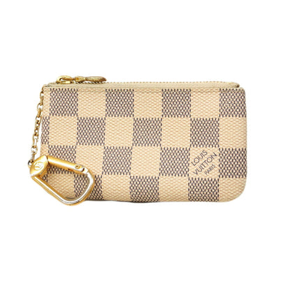 Louis Vuitton Damier Azur Pochette Cle Wallet/Coin Case N62659 White