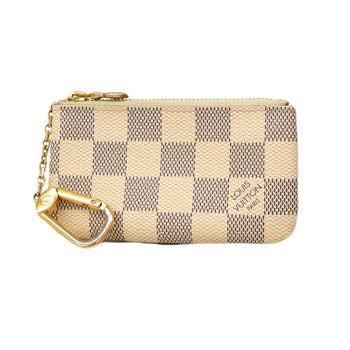 Louis Vuitton Damier Azur Pochette Cle Wallet/Coin Case N62659 White