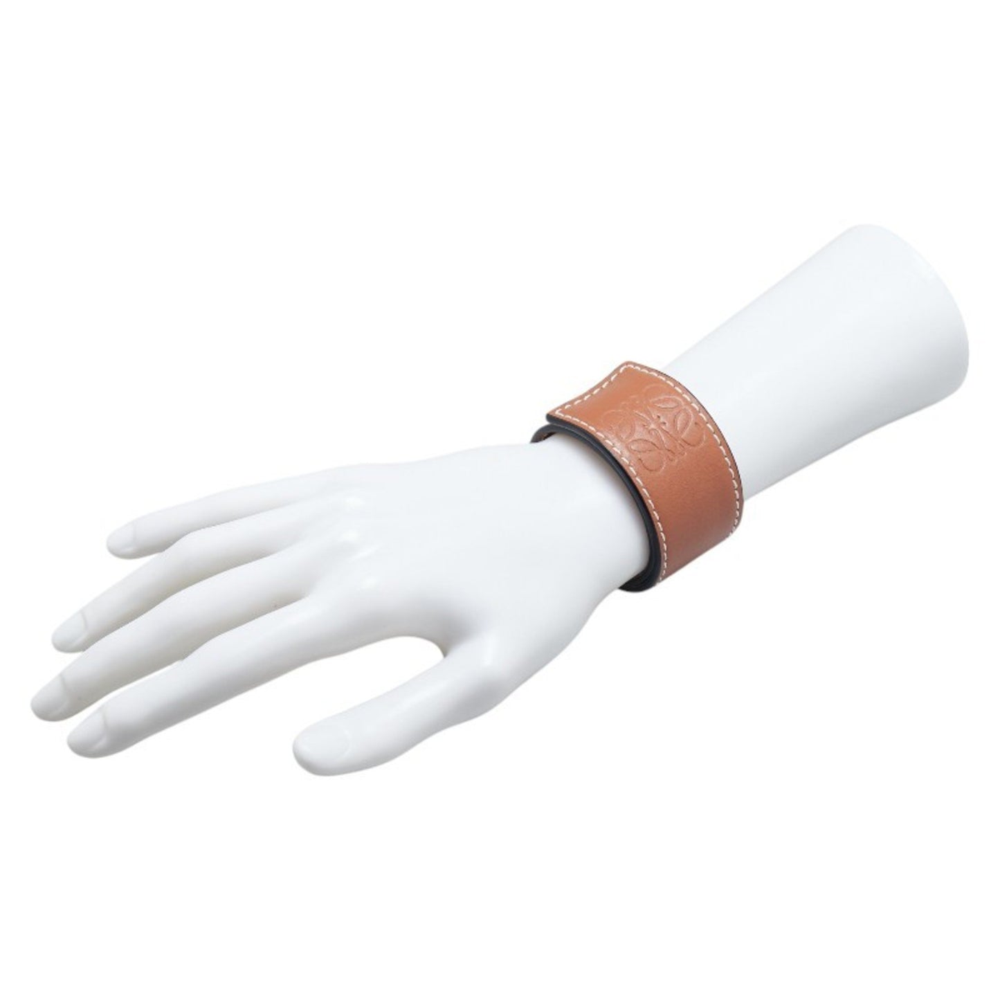 Loewe Anagram Slap Small Bracelet Brown Leather