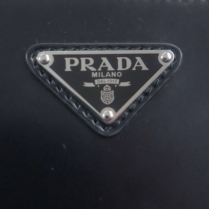 Prada 2Vh069 Brick Triangle Logo 2-Way Brushed Leather Shoulder Bag With Pouch
