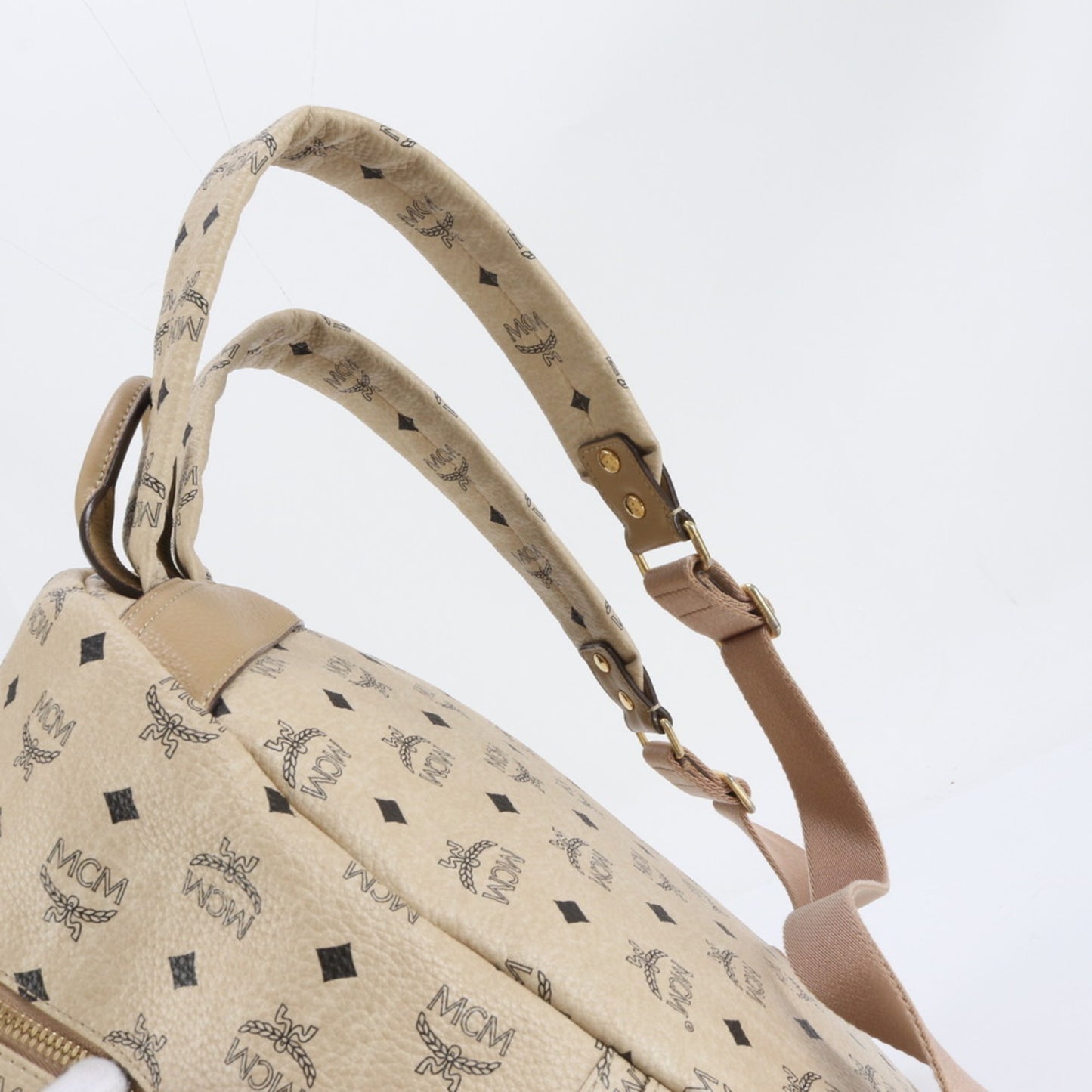 Mcm Visetos Studded Leather Backpack