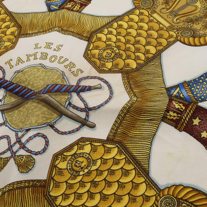 Herms Hermes Carr 90 Les Tambours Silk Scarf