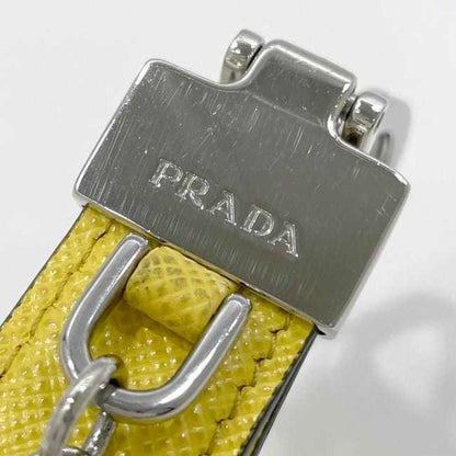 Prada Keychain Ec-23549 Yellow Sole F0377 2Pp040 Unused Saffiano Leather Metal Robot Key Holder