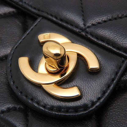 Chanel Matelasse Chain Mini Handbag In Black Lambskin